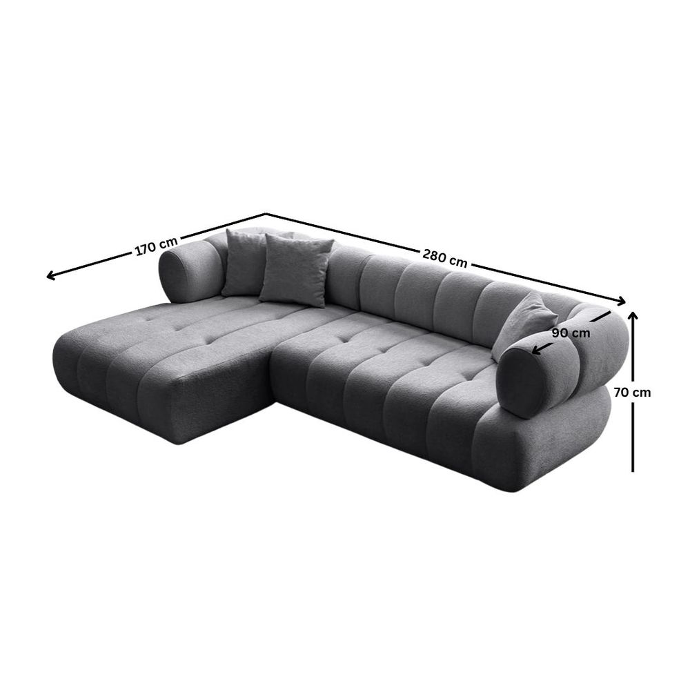 Ugaona Sofa Petra Lijeva - Tamno Siva slika 7