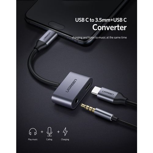 Ugreen USB-C na 3.5mm + USB-C hub adapter slika 3