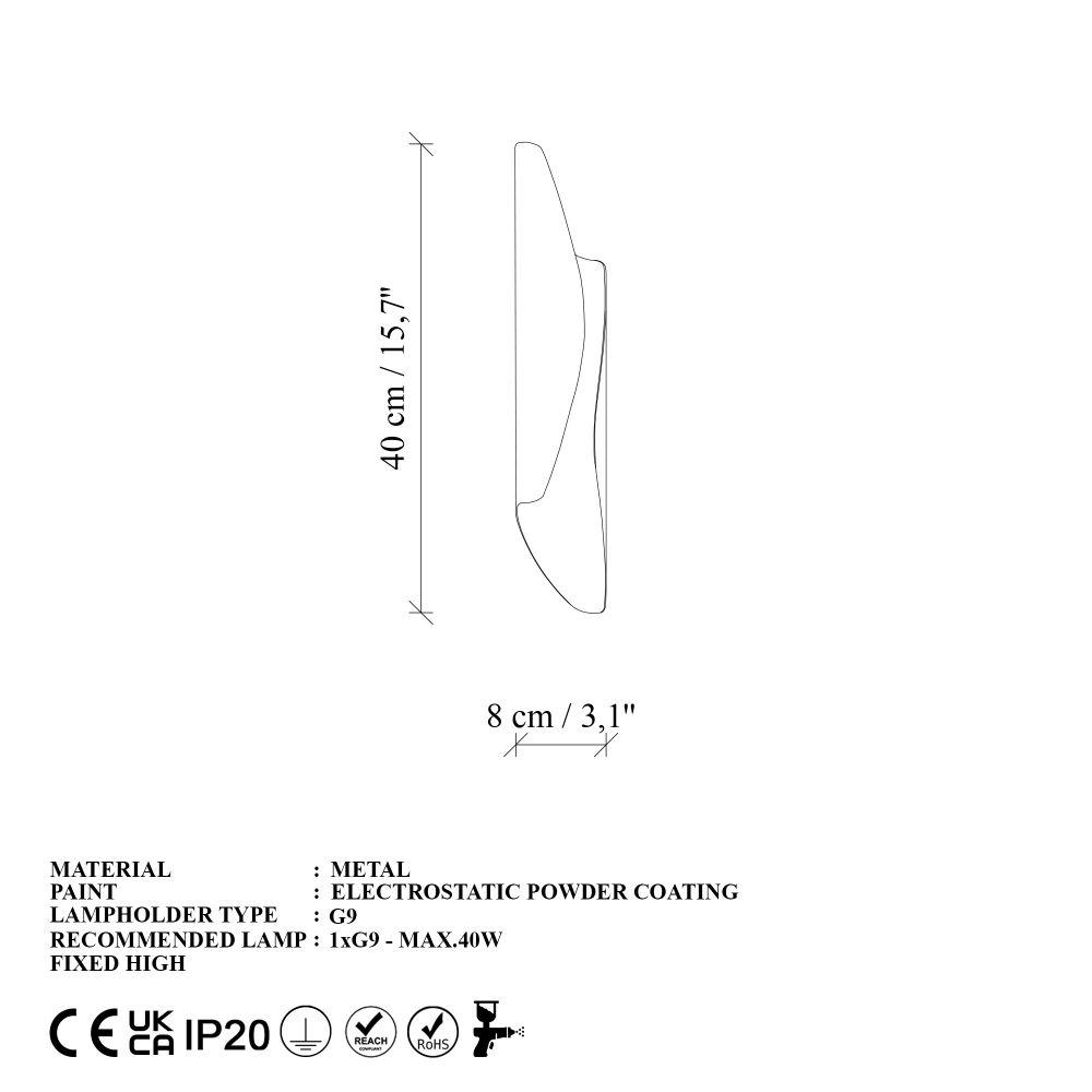Zidna Lampa Flare - 15356, boje: Crna slika 8
