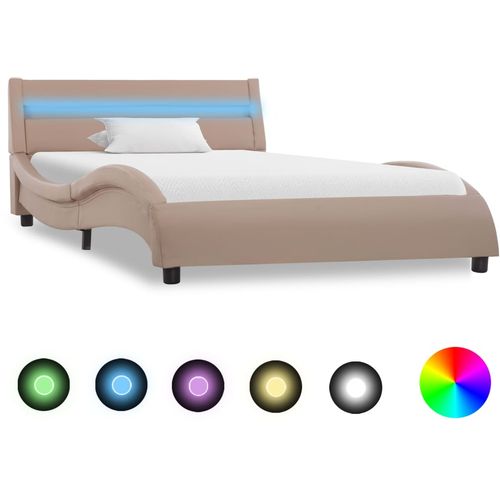 Okvir za krevet od umjetne kože LED boja cappuccina 100x200 cm slika 10