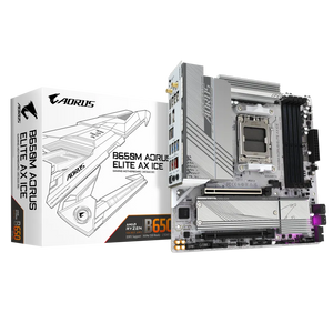 GIGABYTE B650M AORUS ELITE AX ICE, DDR5, SATA3, USB3.2Gen2x2, DP, 2.5GbE, WiFi 6E, AM5 mATX