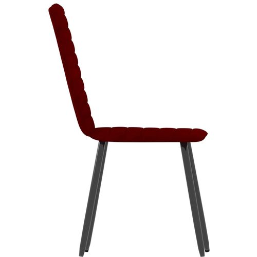 Blagovaonske stolice 6 kom crvena boja vina baršunaste slika 11
