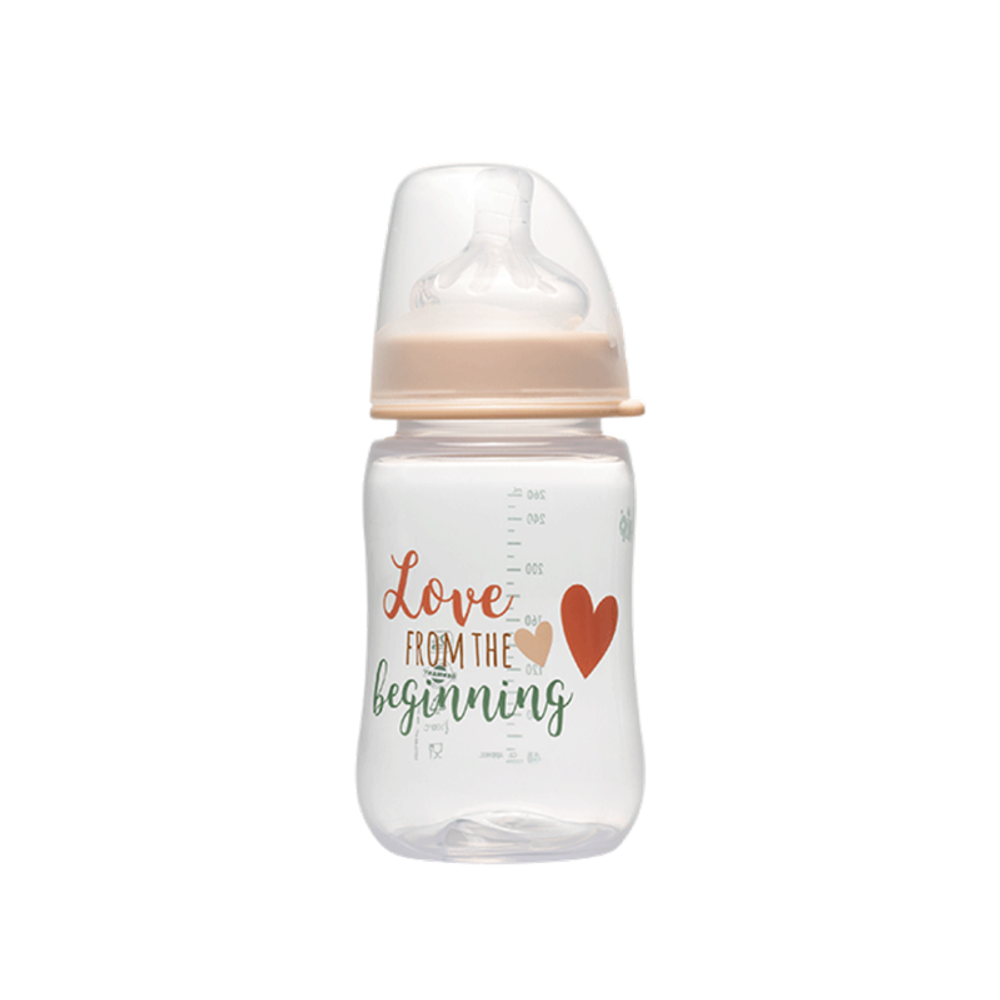 nip® Plastična flašica širokog grla sa silikonskom dudom 260ml 0m+ slika 1