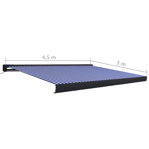 Motorizirana kazetna tenda 450 x 300 cm plavo-bijela slika 38