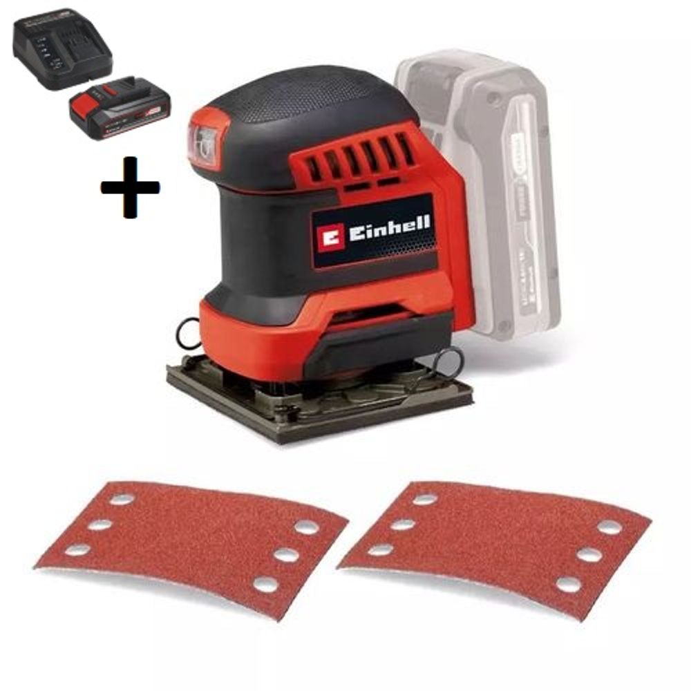 Einhell PXC aku jednoručna vibraciona brusilica TE-OS 18/113 Li Solo + Baterija 2.5 Ah i punjač slika 1