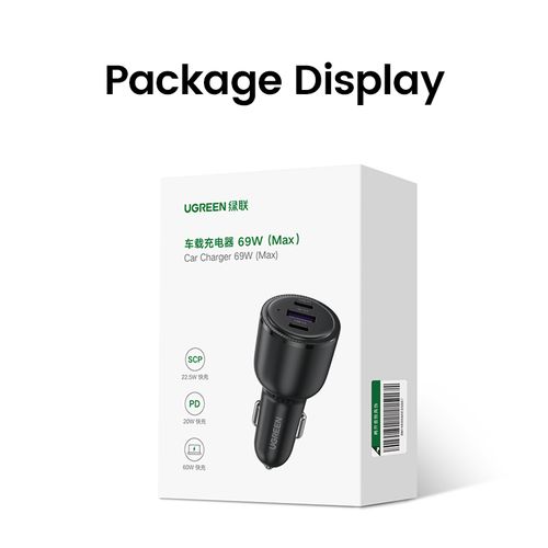 Ugreen 69W USB/USB-C punjač za auto slika 2