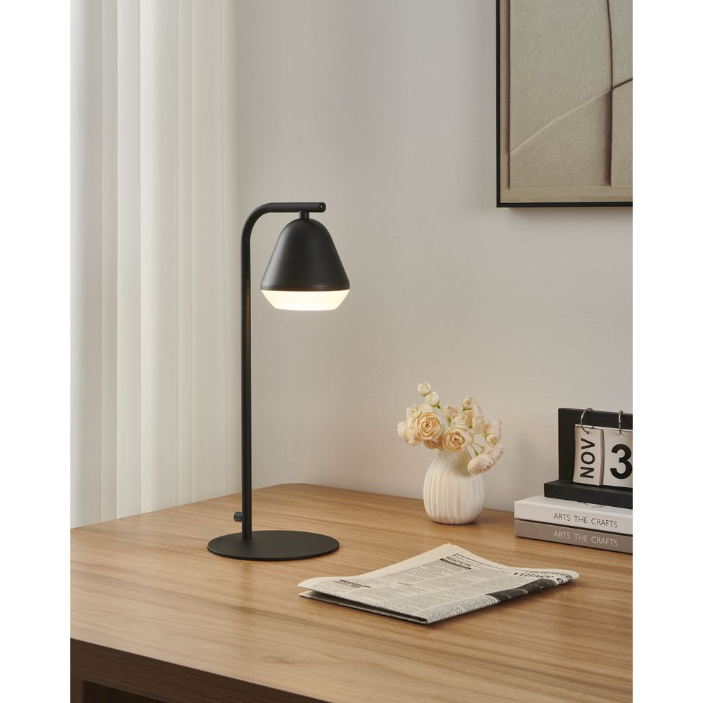 Eglo stolna lampa palbieta gu10 1x2,8w crno/saten prozirno š:170mm v:445mm slika 2