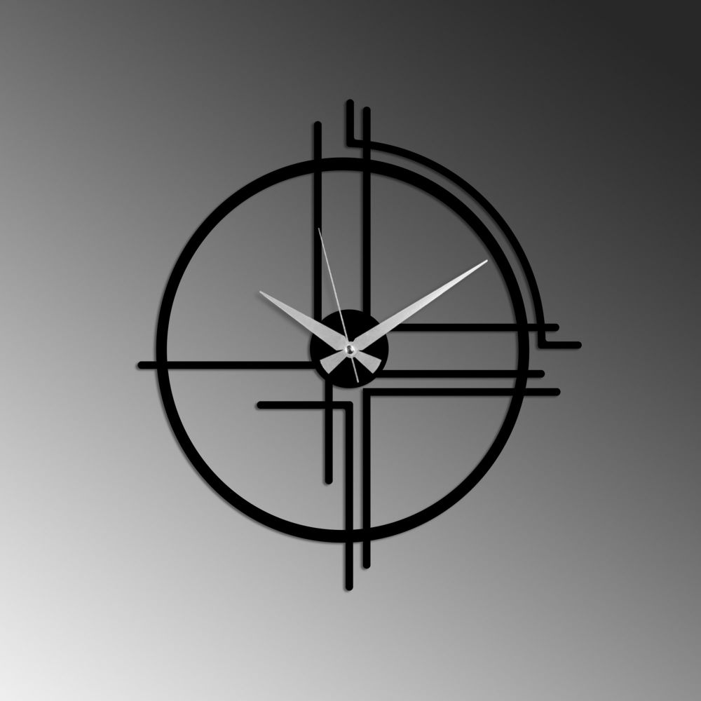 Decorative metal wall clock Unique, colour: black slika 4