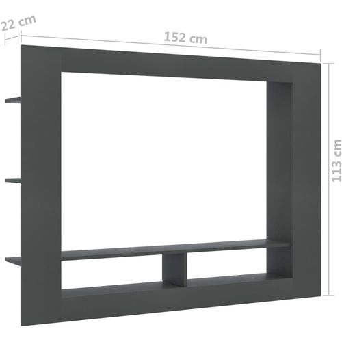 TV ormarić sivi 152 x 22 x 113 cm od konstruiranog drva slika 24