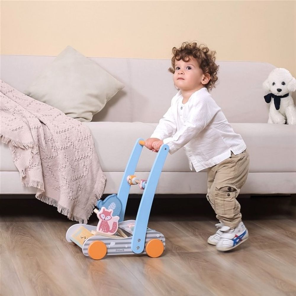 Viga PolarB Drvena guralica Animal Friends Baby Walker slika 5
