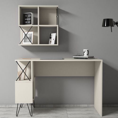 Extra 2 - Cream CreamBlack Study Desk slika 2