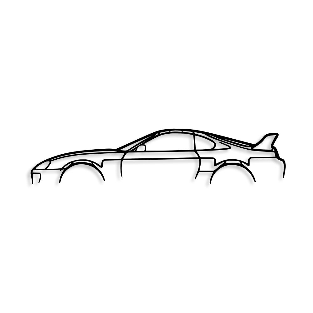 Dekorativni Metalni Zidni Pribor Silueta Toyota Supra - Crna slika 4