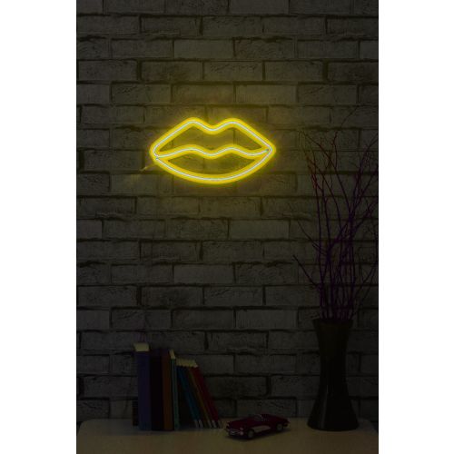 Wallity Ukrasna plastična LED rasvjeta, Lips - Yellow slika 3