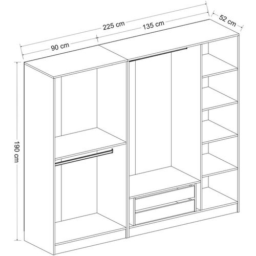 Kale - 2713 Walnut Wardrobe slika 8