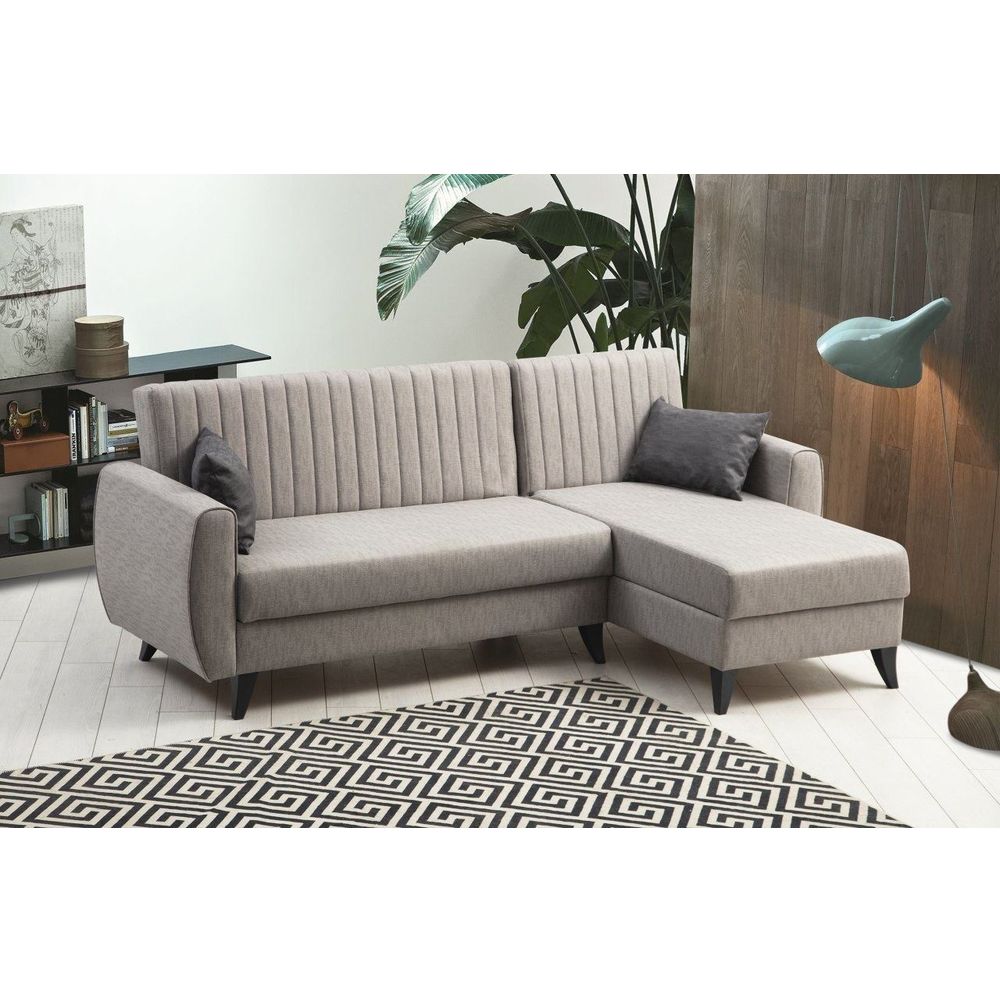 Alkon - Svijetlo Siva Ugaona Sofa na Razvlačenje slika 2