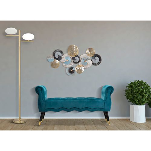 Mauro Ferretti Klupica Paris teal-zlato cm 120x40x60 slika 8