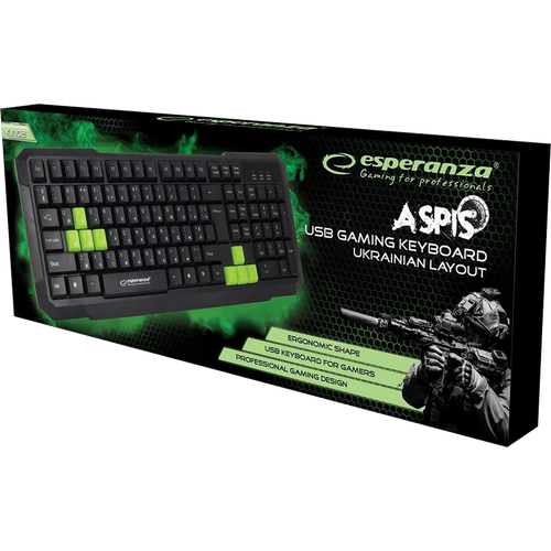 Esperanza Tastatura, gaming, USB, Aspis Green - EGK102G  slika 2