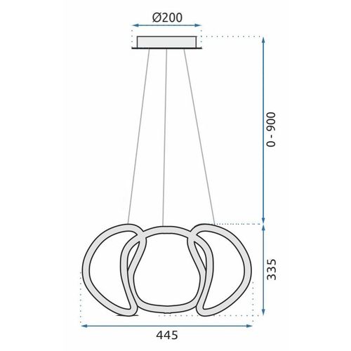 Viseća stropna svjetiljka LED + daljinski upravljač CHROME APP385-CP slika 7