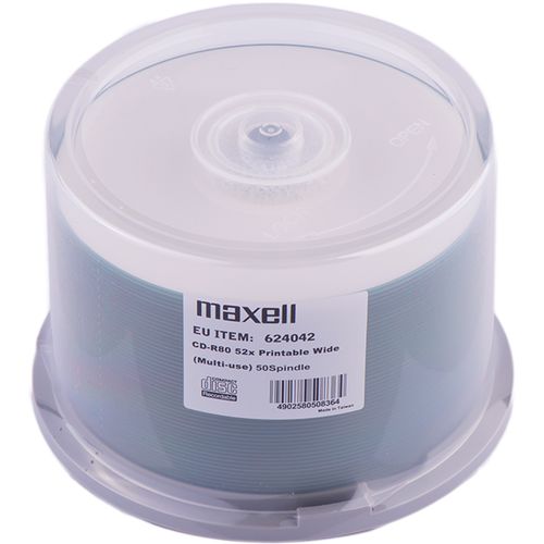 Maxell CD-R 52x, 700MB 50 kom spindle, printabilni slika 2