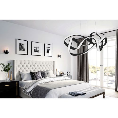 TOOLIGHT Moderna LED stropna svjetiljka + daljinski upravljač EVE App820-CP crna slika 9