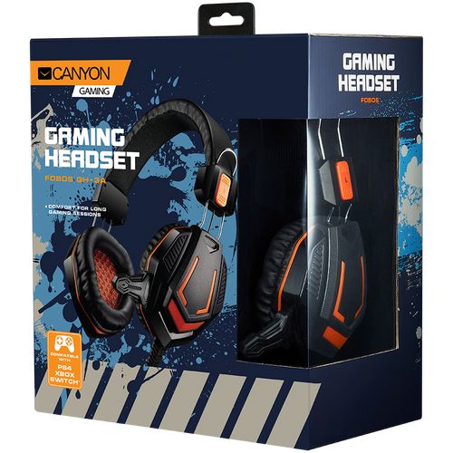 CANYON Gaming headset 3.5mm jack with microphone and volume control, with 2in1 3.5mm adapter, cable 2M, Black, 0.36kg slika 2