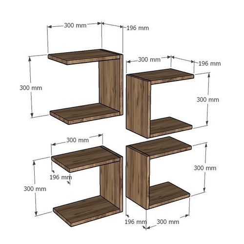 Woody Fashion Zidna polica, Base - Sapphire Oak slika 5