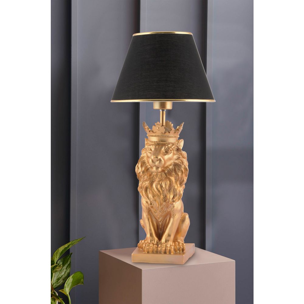 Stolna Lampa 'Lion King' u Crno-Zlatnoj Boji slika 1