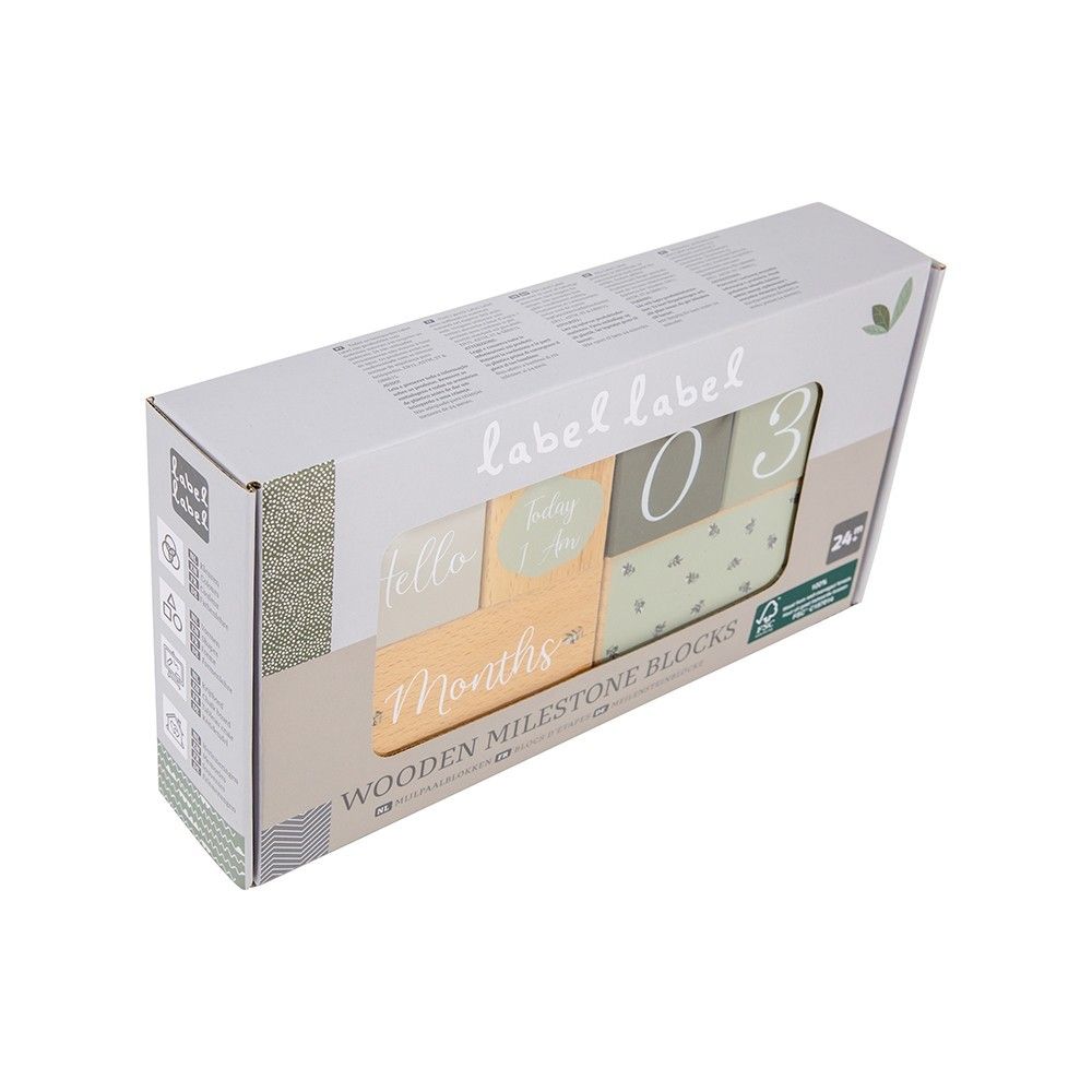 Label Label Drvene kocke Milestone, Olive Green slika 5