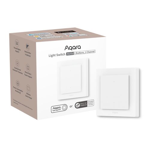 Aqara Smart H2 (WS -K07D) light switch, 2 buttons - 1 channel slika 1