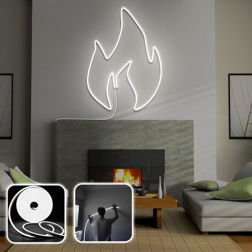 Opviq dekorativna zidna led svjetiljka, Fire - Medium - White slika 2