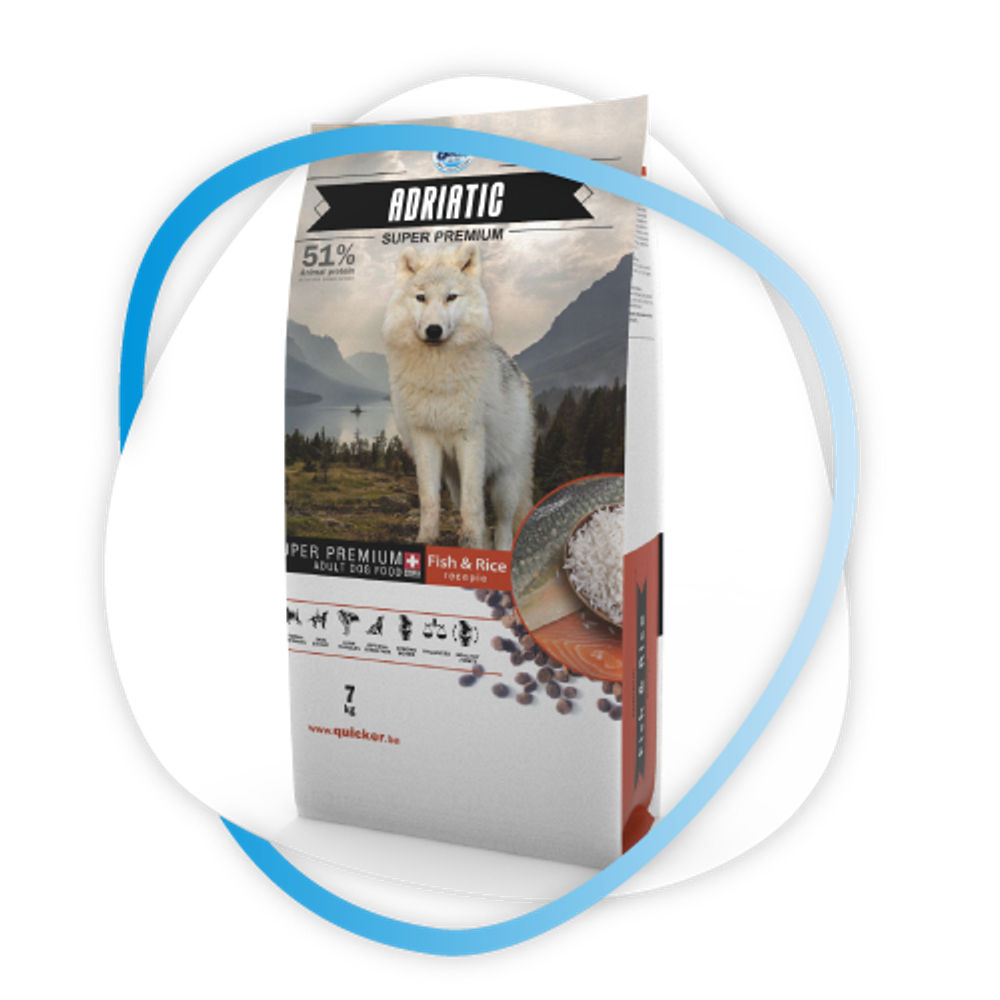 Quicker Super Premium suha hrana za pse Adriatic Fish&Rice 7kg slika 1