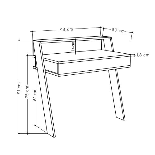 Woody Fashion Radni stol, Bijela boja, Cowork - White slika 4