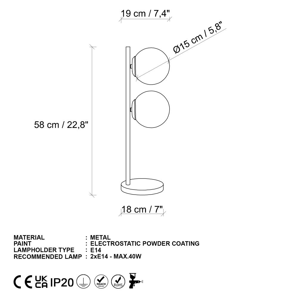 Stolna lampa Dual 13761 - Crna slika 8