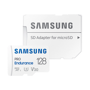 Samsung MB-MJ128KA/EU MicroSD 128GB, PRO Endurance, SDXC, UHS-I (SDR014) U3 V30 Class10, Read up to 100MB/s, Write up to 40MB/s, for 4K and FullHD video recording, w/SD adapter