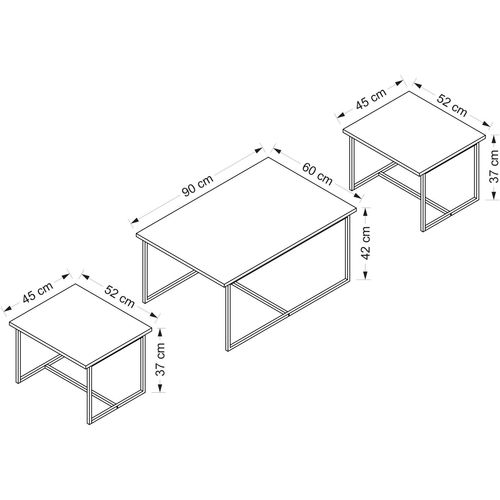 Levada - Walnut Walnut Nesting Table (3 Pieces) slika 8