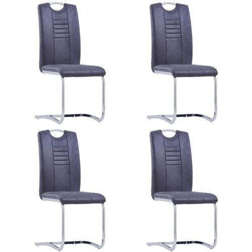 Konzolne blagovaonske stolice sive 4 kom umjetna brušena koža slika 13