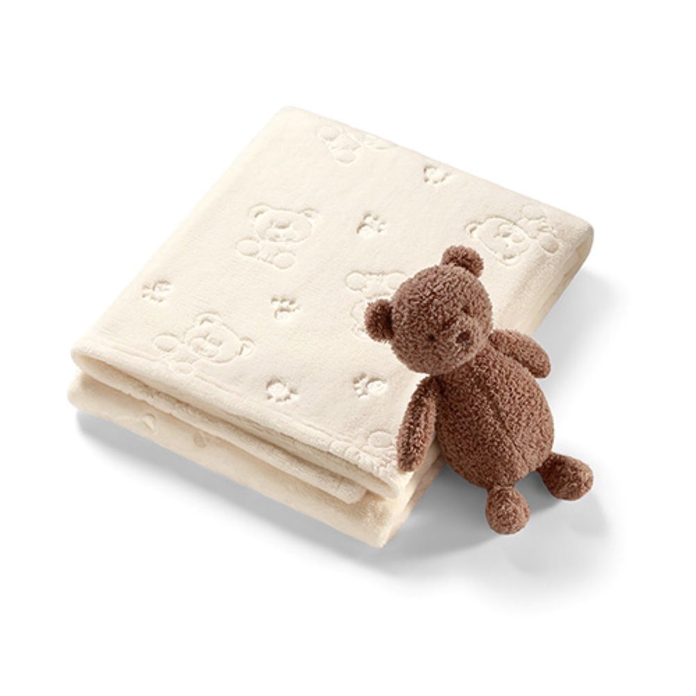 BabyOno Soft touch dekica i plišanac medo, 75x100 cm slika 1