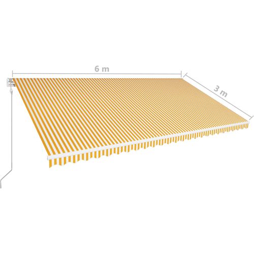 Tenda na automatsko uvlačenje 600 x 300 cm žuto-bijela slika 7