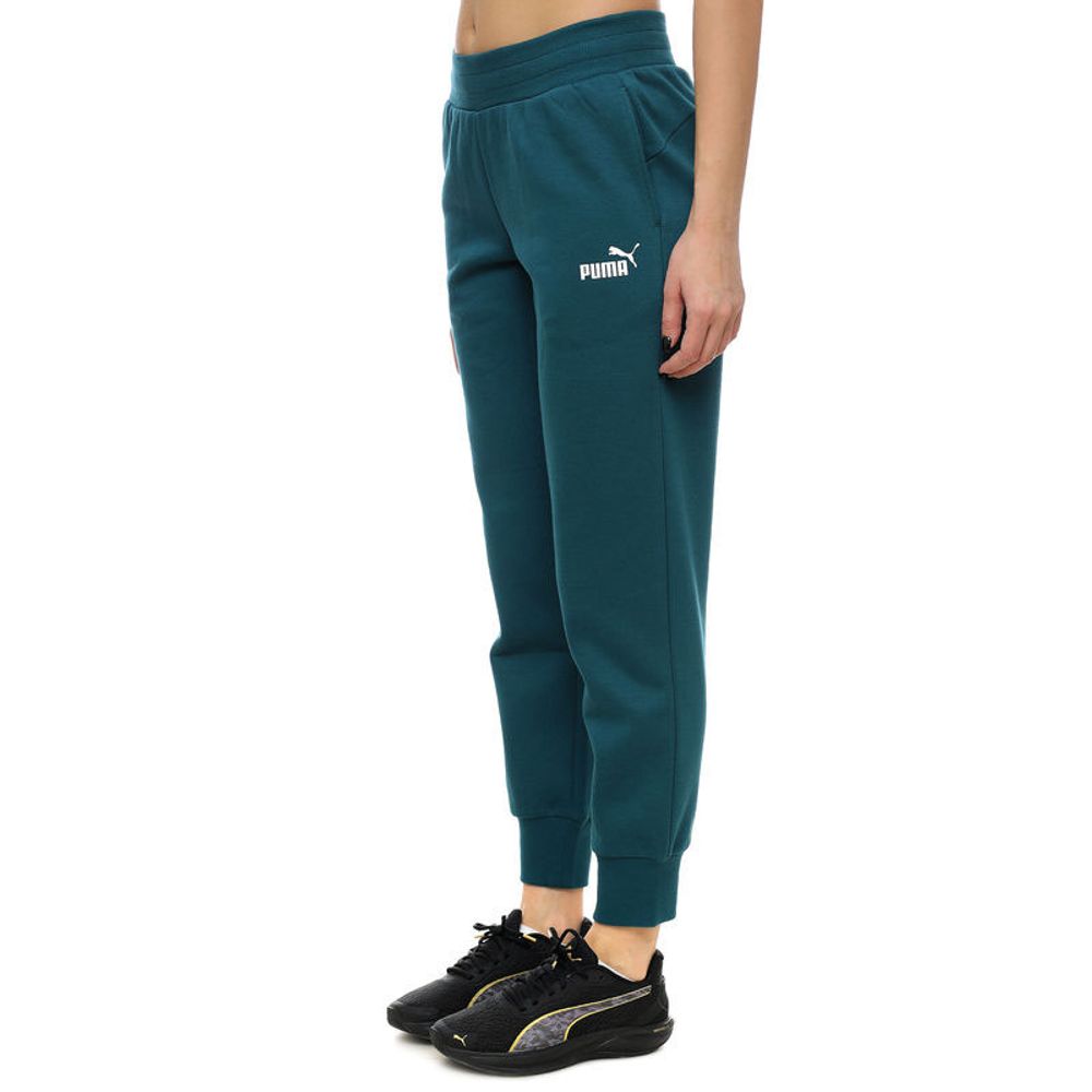 Puma ESS Sweatpants FL Cl (S) za žene - Zeleni donji dio trenerke slika 1