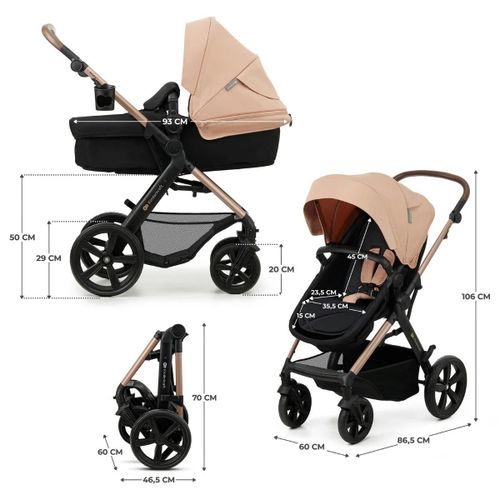 Kinderkraft Kolica Za Bebe Set 3U1 Moov 2 Bež slika 6