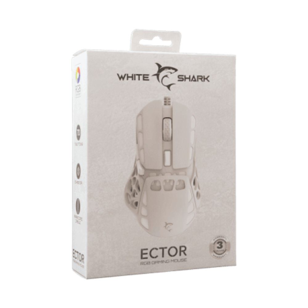 White Shark Miš GM-5016 ECTOR, White slika 3