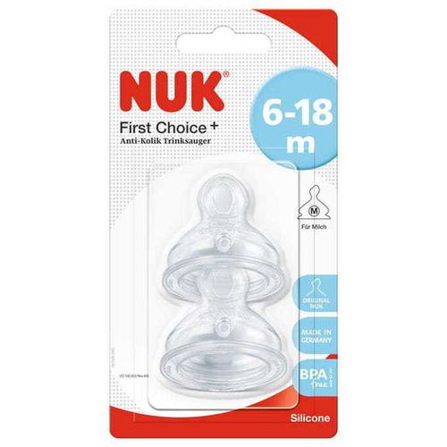 NUK 2 silikonske dude za bočice 6-18mj 721265 slika 1