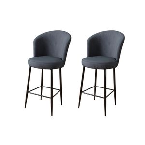 Fora - Antracit, Crni Antracit Bar Stolice Set (2 Komada)