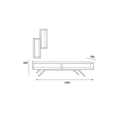 Ece - White White TV Stand slika 4