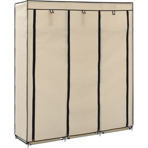282455 Wardrobe with Compartments and Rods Cream 150x45x175 cm Fabric slika 39