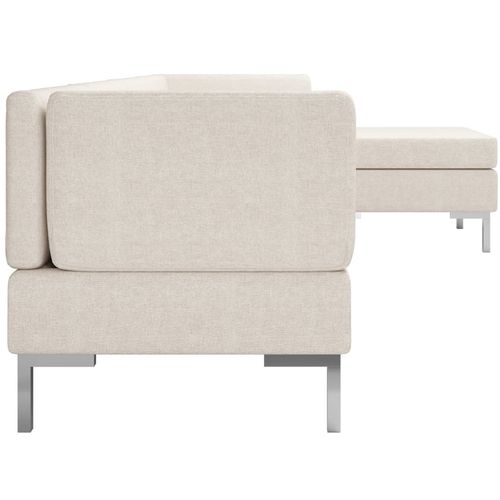 5-dijelni set sofa od tkanine krem slika 4
