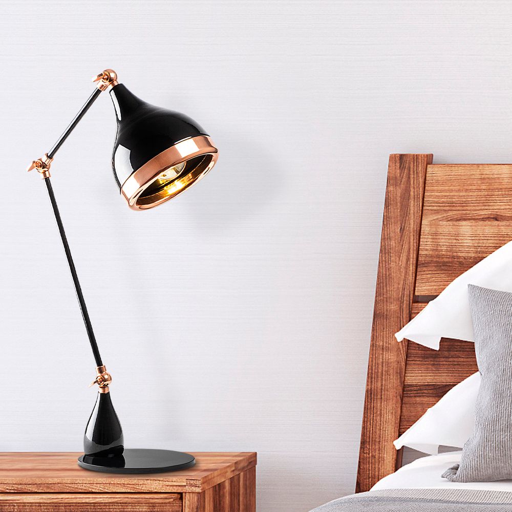 Stolna Lampa Yıldo - 7015 Crna sa Bakrenim Detaljima slika 2
