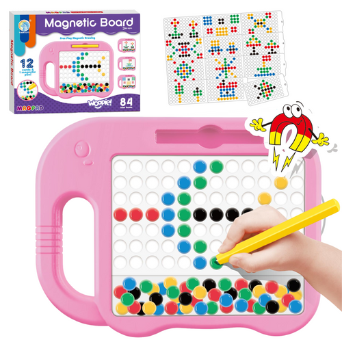 Woopie magnetna ploča Montessori MagPad 84 gumba, rozi slika 1