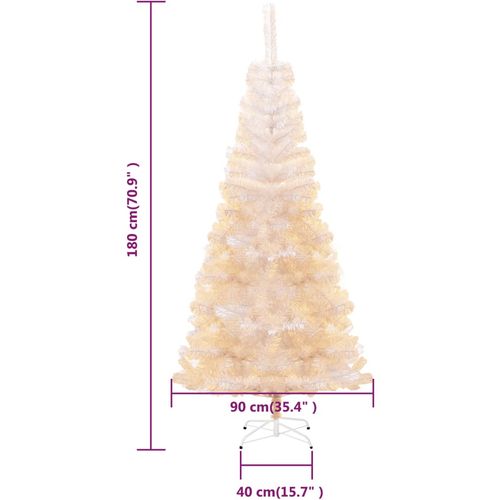 Umjetno božićno drvce s obojenim vrhovima bijelo 180 cm PVC slika 6
