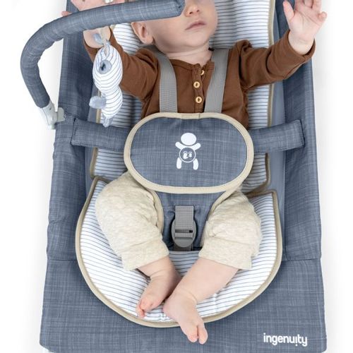 Kids II Ingenuity Ležaljka Happy Belly™ Chambray 0-6M ( Masažno Sedište) slika 2